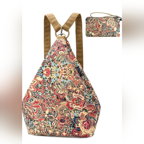 Bohemian Floral Daypack Backpack - Picture 2 of 12